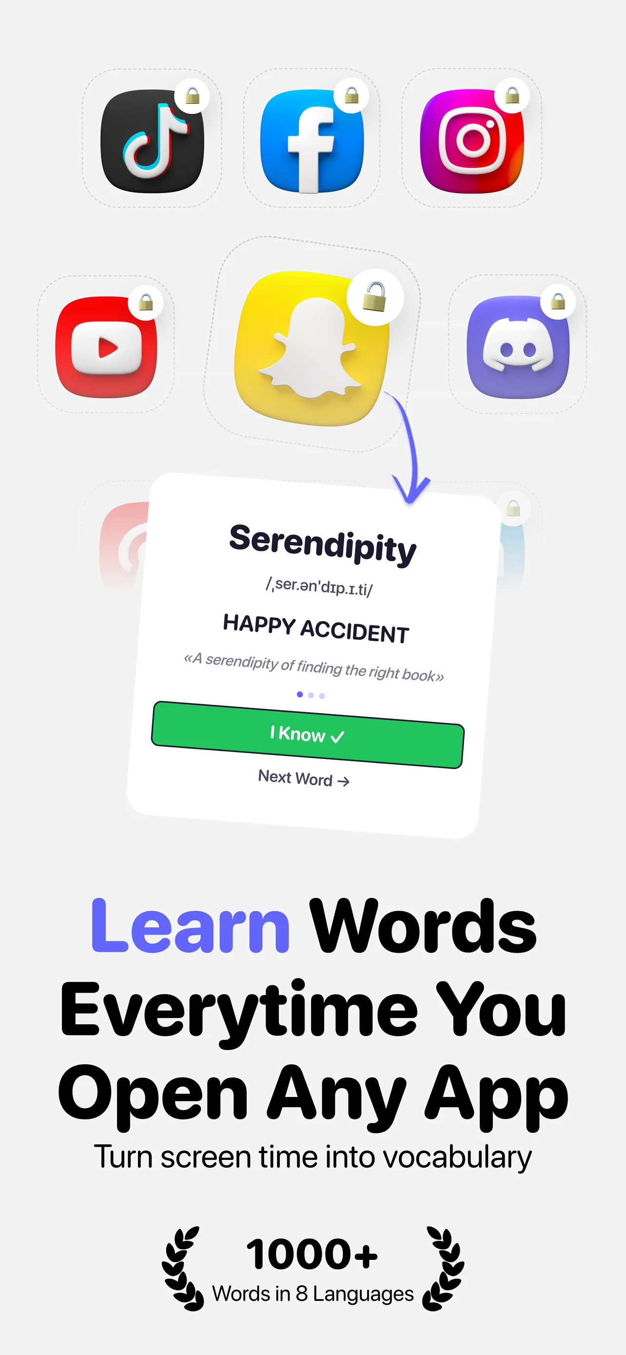 LearnScreen — learn words every time you open any app